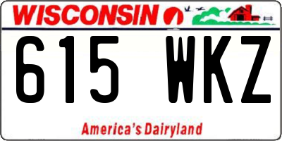 WI license plate 615WKZ