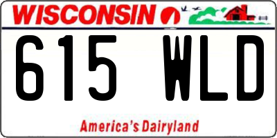 WI license plate 615WLD