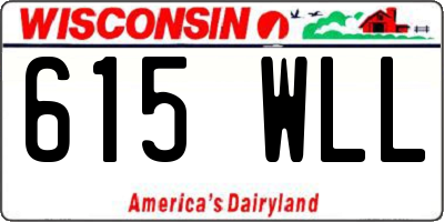 WI license plate 615WLL