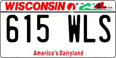 WI license plate 615WLS