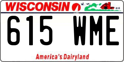 WI license plate 615WME
