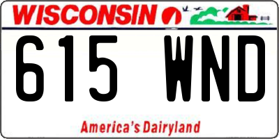 WI license plate 615WND