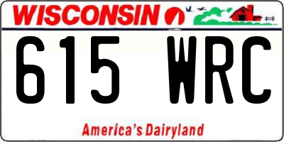 WI license plate 615WRC