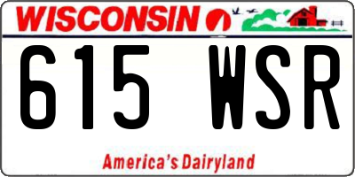 WI license plate 615WSR