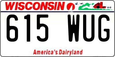 WI license plate 615WUG