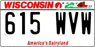 WI license plate 615WVW
