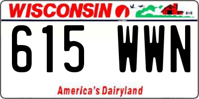 WI license plate 615WWN