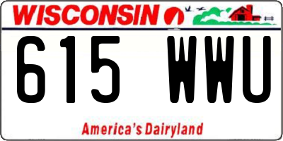WI license plate 615WWU