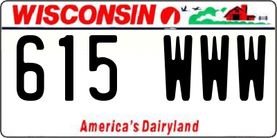 WI license plate 615WWW