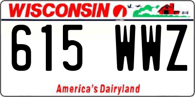 WI license plate 615WWZ