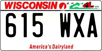 WI license plate 615WXA