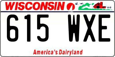 WI license plate 615WXE