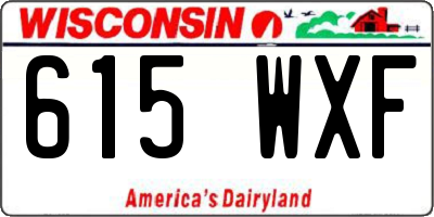 WI license plate 615WXF