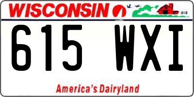 WI license plate 615WXI