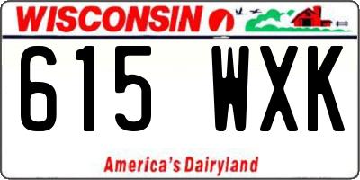 WI license plate 615WXK