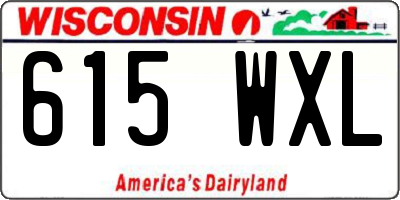 WI license plate 615WXL