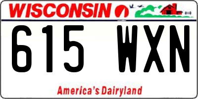 WI license plate 615WXN