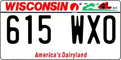 WI license plate 615WXO