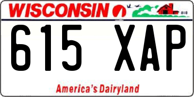 WI license plate 615XAP