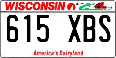 WI license plate 615XBS