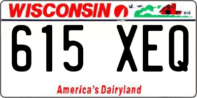 WI license plate 615XEQ
