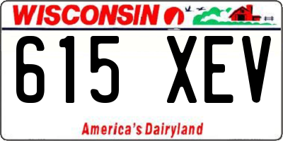 WI license plate 615XEV