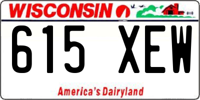 WI license plate 615XEW
