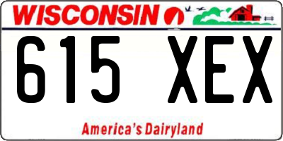 WI license plate 615XEX