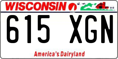 WI license plate 615XGN