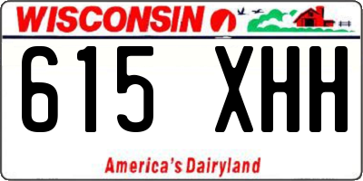 WI license plate 615XHH