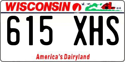 WI license plate 615XHS