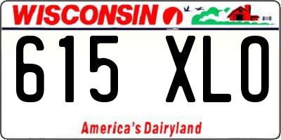 WI license plate 615XLO
