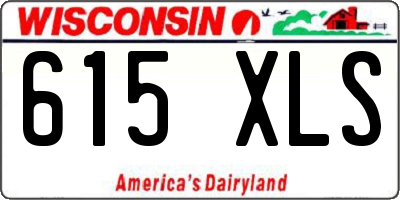 WI license plate 615XLS