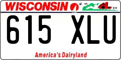WI license plate 615XLU