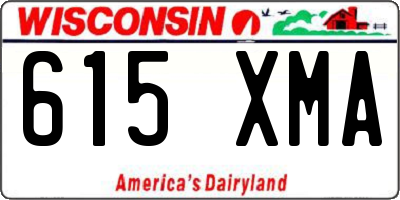 WI license plate 615XMA