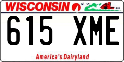 WI license plate 615XME