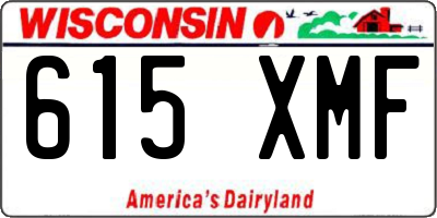 WI license plate 615XMF