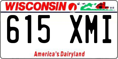 WI license plate 615XMI