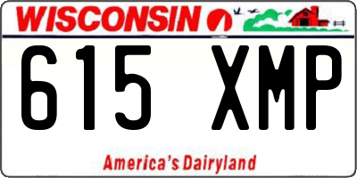 WI license plate 615XMP