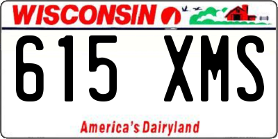 WI license plate 615XMS