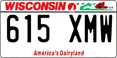 WI license plate 615XMW