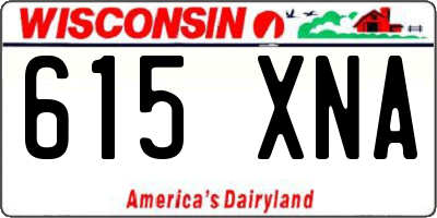 WI license plate 615XNA