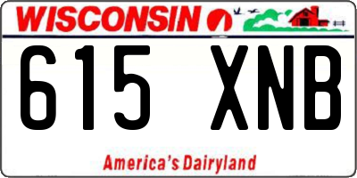 WI license plate 615XNB