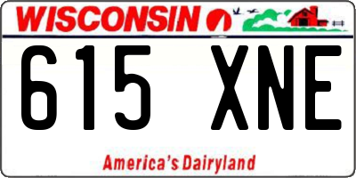 WI license plate 615XNE