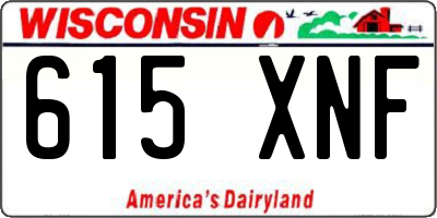 WI license plate 615XNF