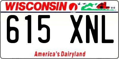 WI license plate 615XNL