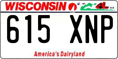 WI license plate 615XNP