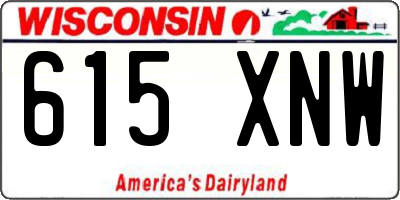 WI license plate 615XNW