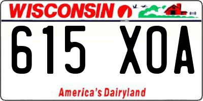 WI license plate 615XOA