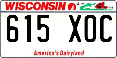 WI license plate 615XOC